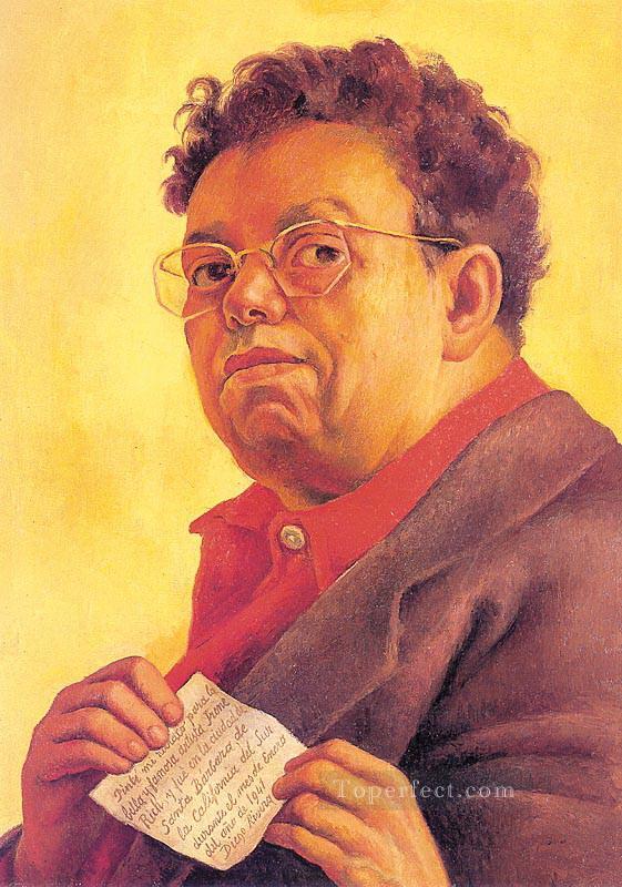 self portrait dedicated to irene rich 1941 Diego Rivera Oil Paintings